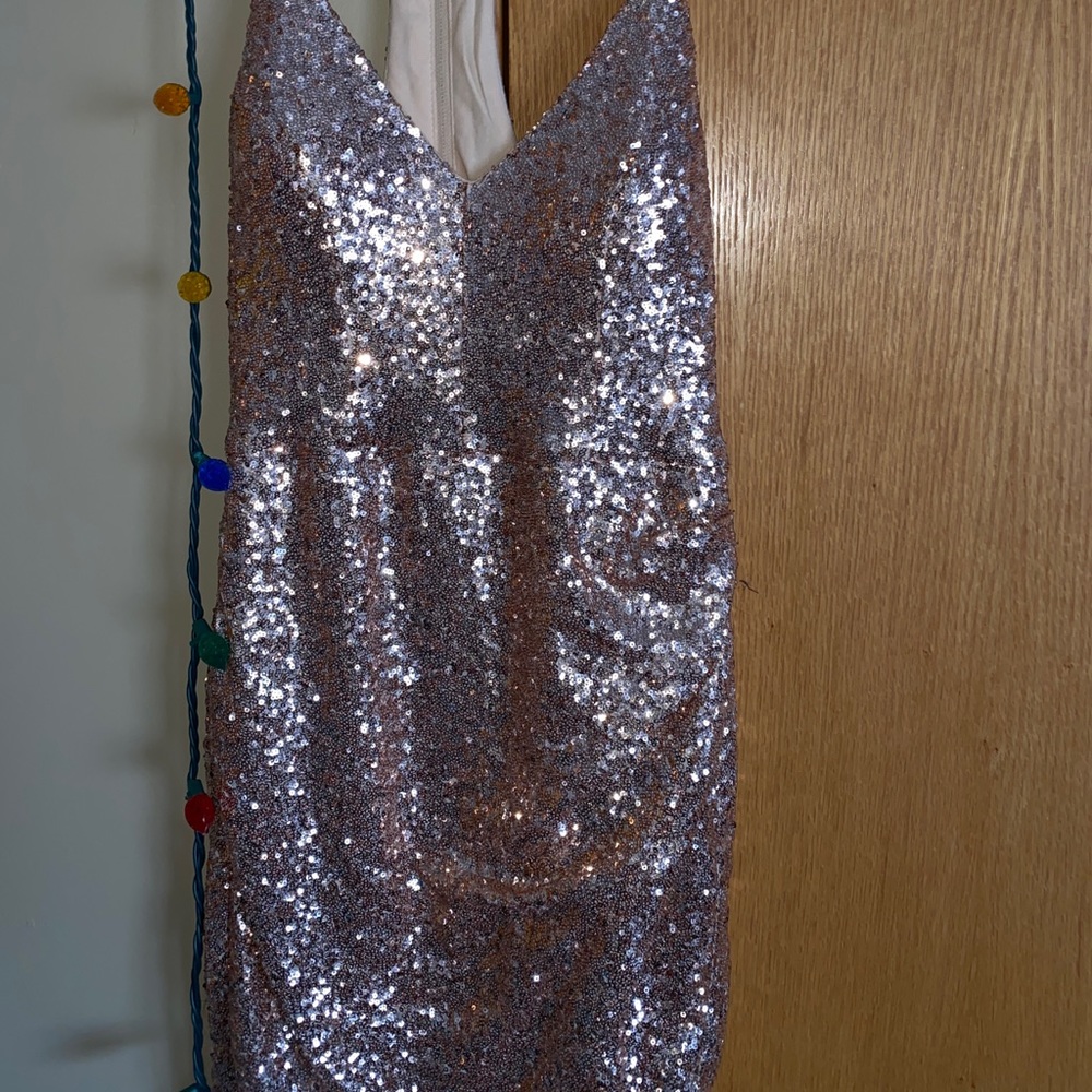 B.Smart pink sequin dress